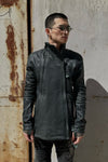 BORIS BIDJAN SABERI Double Zip Horseskin Top SS22 J4 FMM20020 Ink Grey